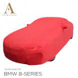BMW 8 Series Cabrio G14 Indoor Cover - Mirror Pockets - Red