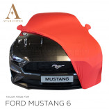 Ford Mustang VI Cabrio Indoor Cover - Mirror Pockets - Red
