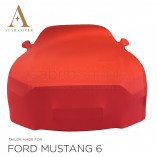 Ford Mustang VI Cabrio Indoor Cover - Mirror Pockets - Red