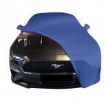 Ford Mustang VI Cabrio Indoor Cover - Mirror Pockets - Blue