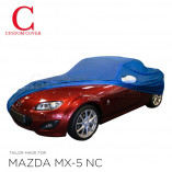 Mazda MX-5 NC Indoor Cover  with mirror pockets in silvergrey
