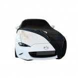 Mazda MX-5 ND Indoor Cover black with mirror pockets in silvergrey