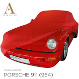 Porsche 911 Convertible (964) 1989-1994 - Indoor Car Cover - Red - Mirror Pockets 