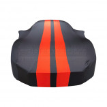 Saab 9-3 (YS3D) Convertible 1998-2002 - Indoor Car Cover - Black with Red Striping