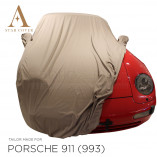 Porsche 911 Convertible (993) 1993-1998 - Outdoor Car Cover - Military Khaki - Mirror Pockets