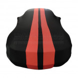 Ford Mustang V Convertible - Indoor Car Cover - Black with Red Striping